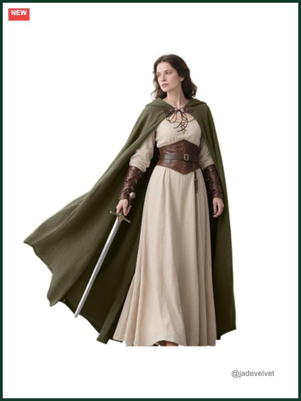 Medieval Hooded Cloak Renaissance Cape Linen Costume Cosplay